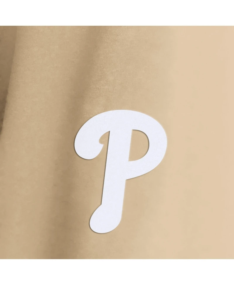 Fanatics Men's Khaki Philadelphia Phillies ClutchLong sleeves Hooded T-Shirt