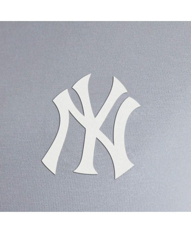 Fanatics Women's Gray New York Yankees Oversized Clutch Tri-Blend Half-Zip Pullover Sweatshirt
