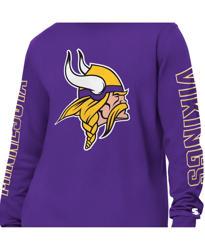 Starter Men's Purple Minnesota Vikings Clutch Hit Ii Long-Sleeve T-Shirt