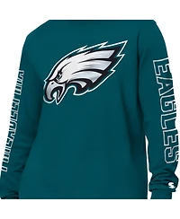 Starter Men's Midnight Green Philadelphia Eagles Clutch Hit Ii Long-Sleeve T-Shirt