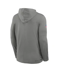 Nike Men's Gray Buffalo Bills Sideline Alternate LightweightLong sleeves Hooded Dri-fit T-Shirt