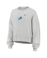 Nike Women's Gray Detroit Lions Oversized Primetime Phoenix Fleece Sweatshirt