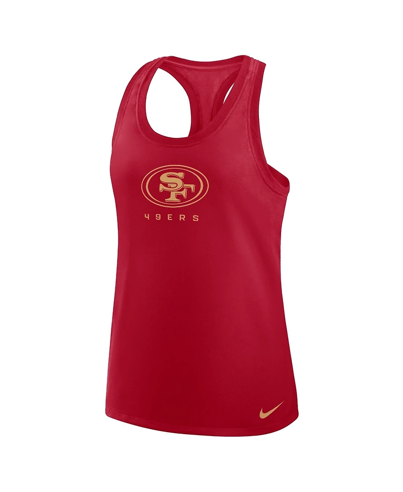 Nike Women's Scarlet San Francisco 49ers Hurry Up Tri-Blend Dri-fit Tank Top