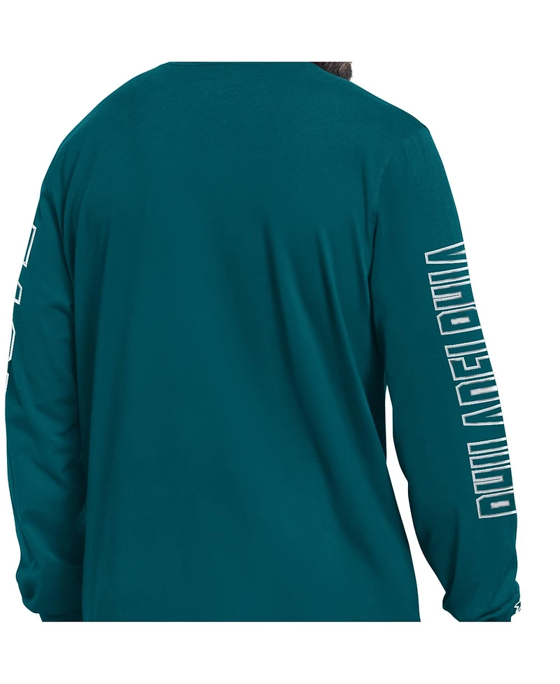 Starter Men's Midnight Green Philadelphia Eagles Clutch Hit Ii Long-Sleeve T-Shirt