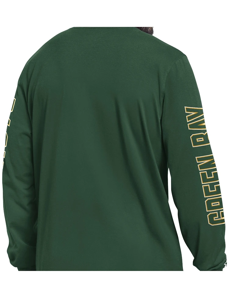 Starter Men's Green Bay Packers Clutch Hit Ii Long-Sleeve T-Shirt