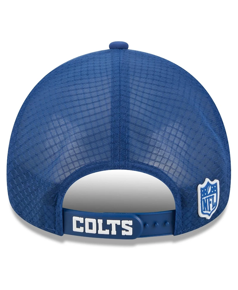 New Era Men's Royal Indianapolis Colts 2026 Sideline Apex 9FORTY Adjustable Trucker Hat