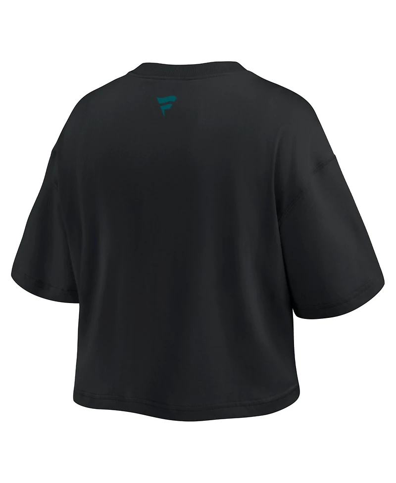 Fanatics Women's Black Philadelphia Eagles Americana Cropped T-Shirt