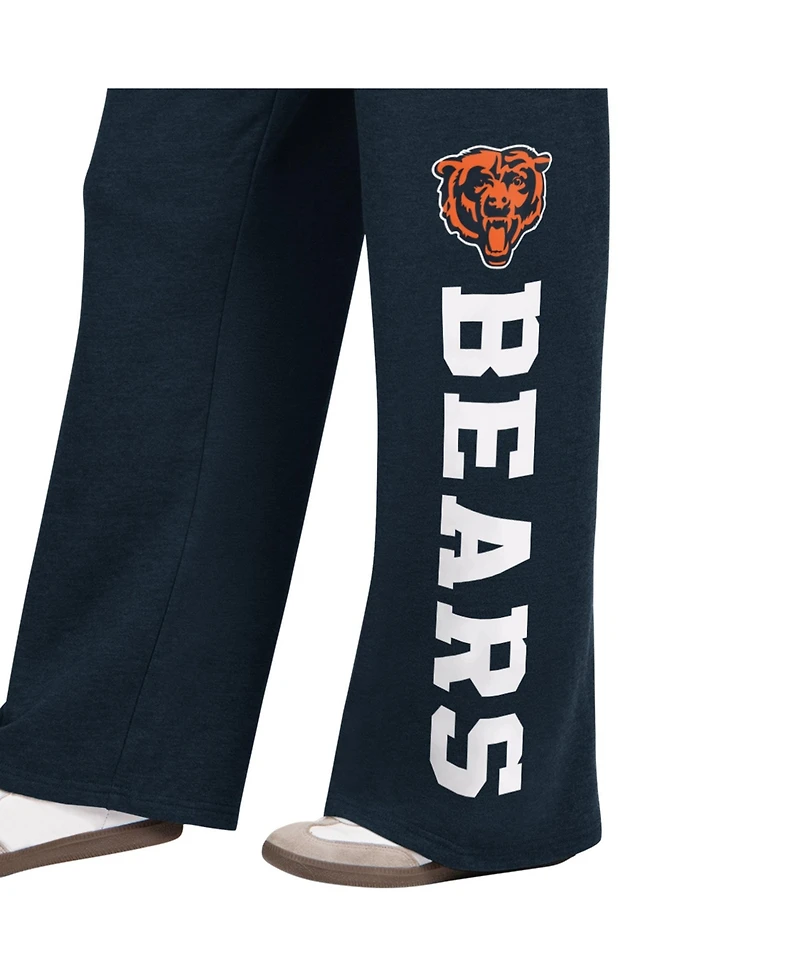 Starter Women's Navy Chicago Bears Field Wide Leg Sweatpants