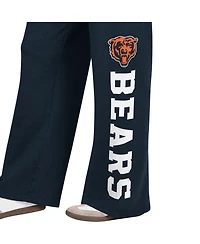 Starter Women's Navy Chicago Bears Field Wide Leg Sweatpants