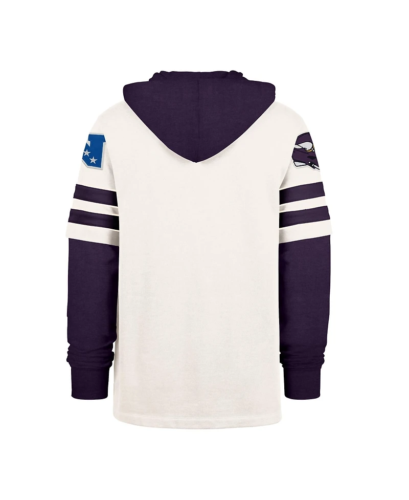 47 Brand Men's Cream Minnesota Vikings Split Zone Cornerback Duo Lacer Hoodie