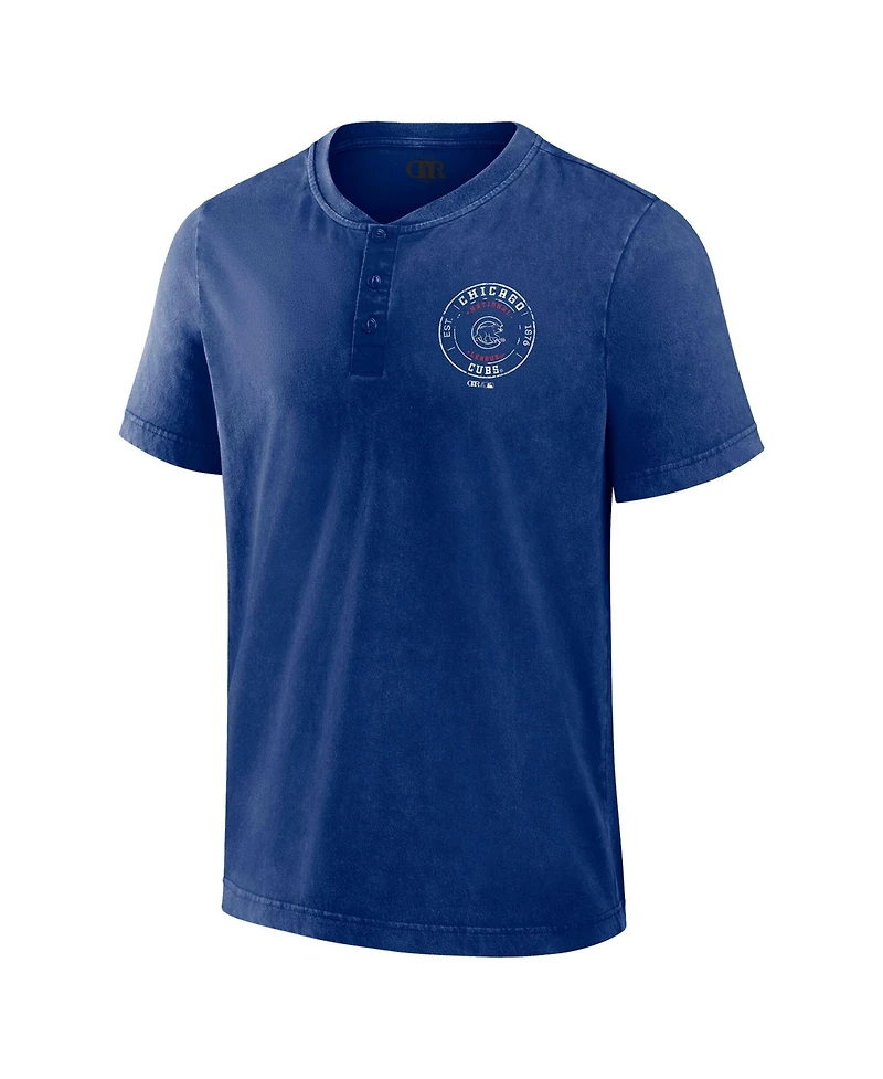 Darius Rucker Collection By Fanatics Men's Royal Chicago Cubs Washed Henley Shirt