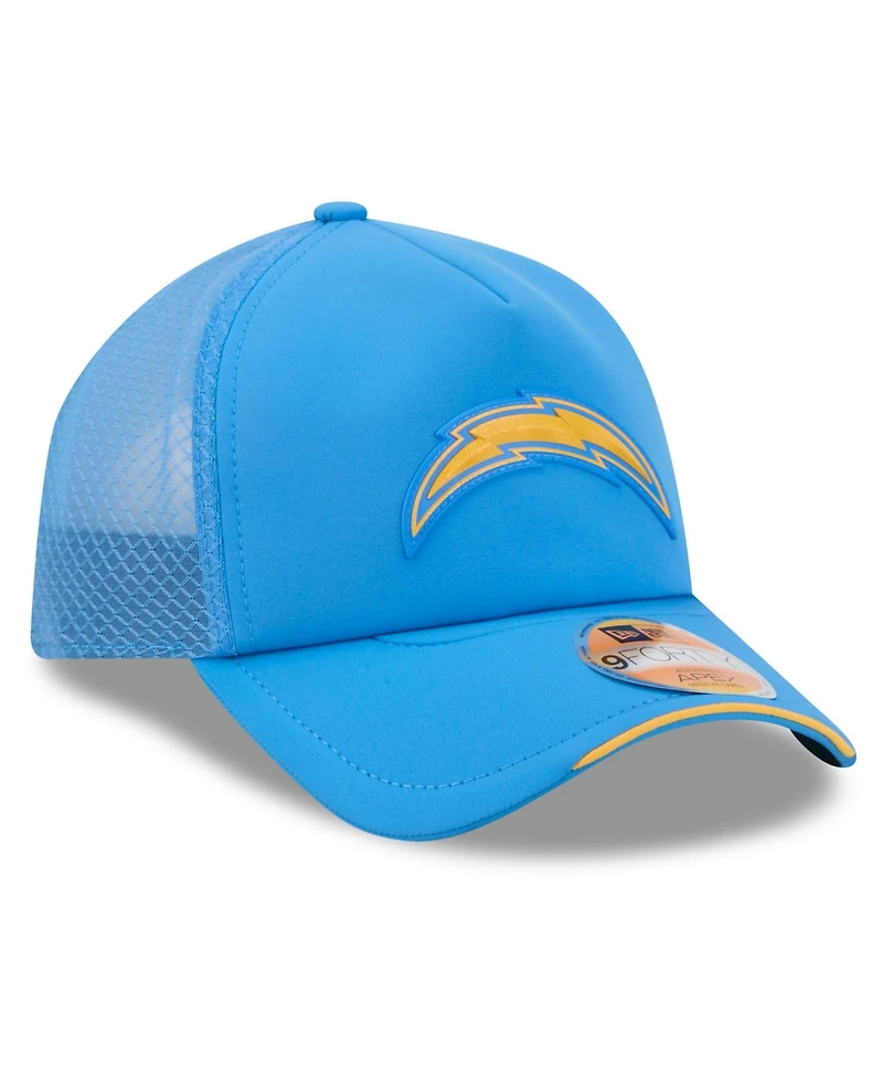 New Era Men's Powder Blue Los Angeles Chargers 2026 Sideline Apex 9FORTY Adjustable Trucker Hat