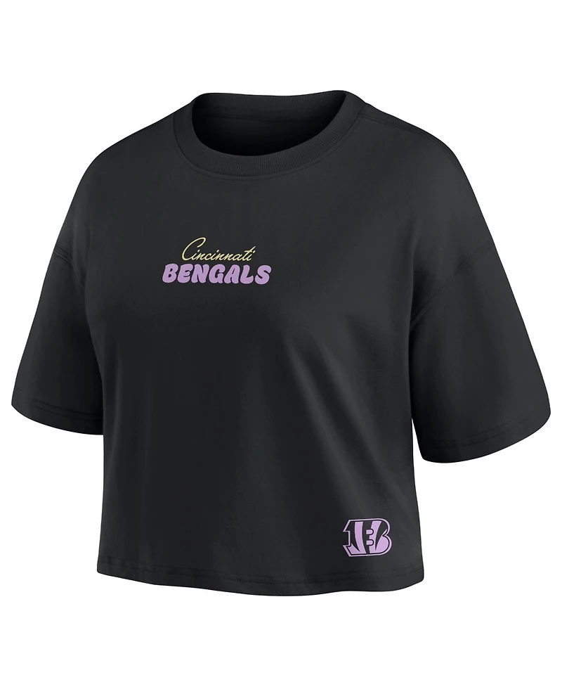 Fanatics Women's Joe Burrow Black Cincinnati Bengals Fashion Cropped T-Shirt