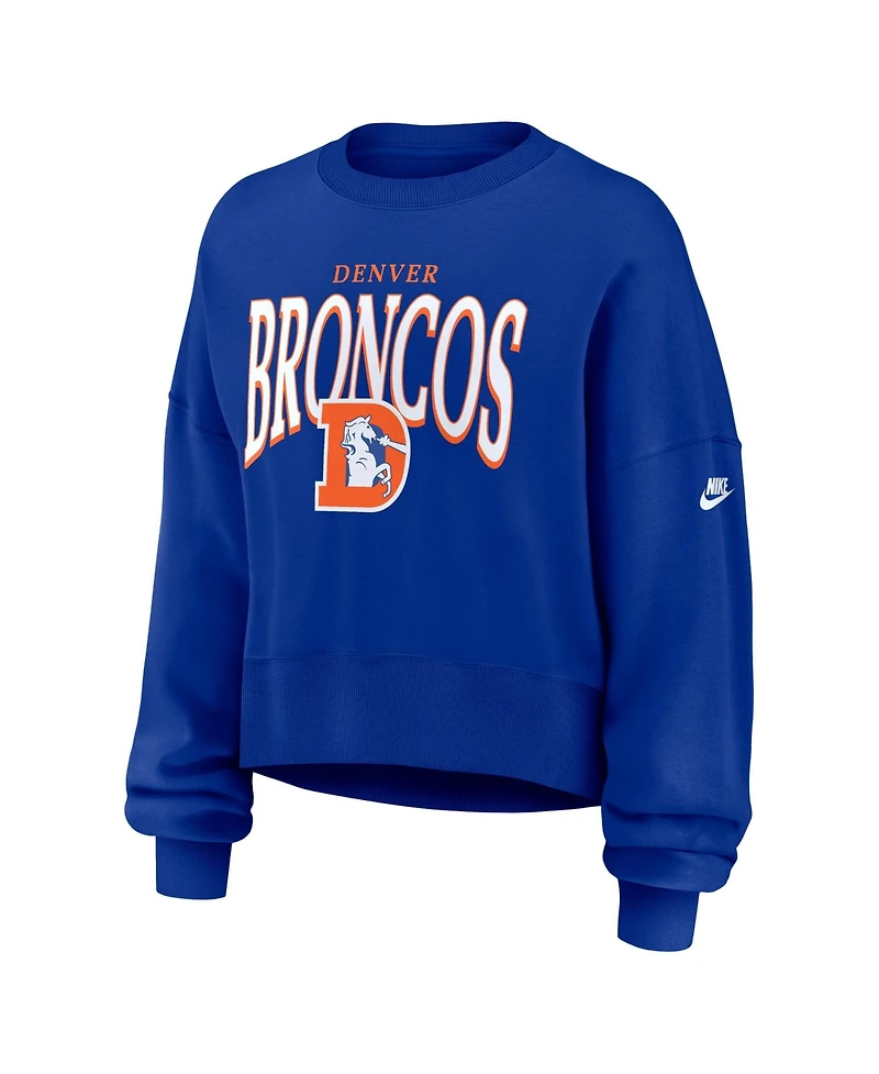 Nike Women's Royal Denver Broncos Oversized Phoenix Fleece Sweatshirt
