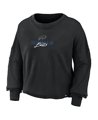 Fanatics Women's Black Buffalo Bills Oversized Chop Block BoxyLong sleeves Top