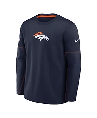 Nike Men's Navy Denver Broncos Sideline Coaches Team Present Midweight Therma-fit Sweatshirt