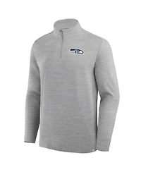 Fanatics Men's Heather Gray Seattle Seahawks Clutch Quarter-Zip Pullover Sweatshirt