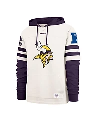 47 Brand Men's Cream Minnesota Vikings Split Zone Cornerback Duo Lacer Hoodie