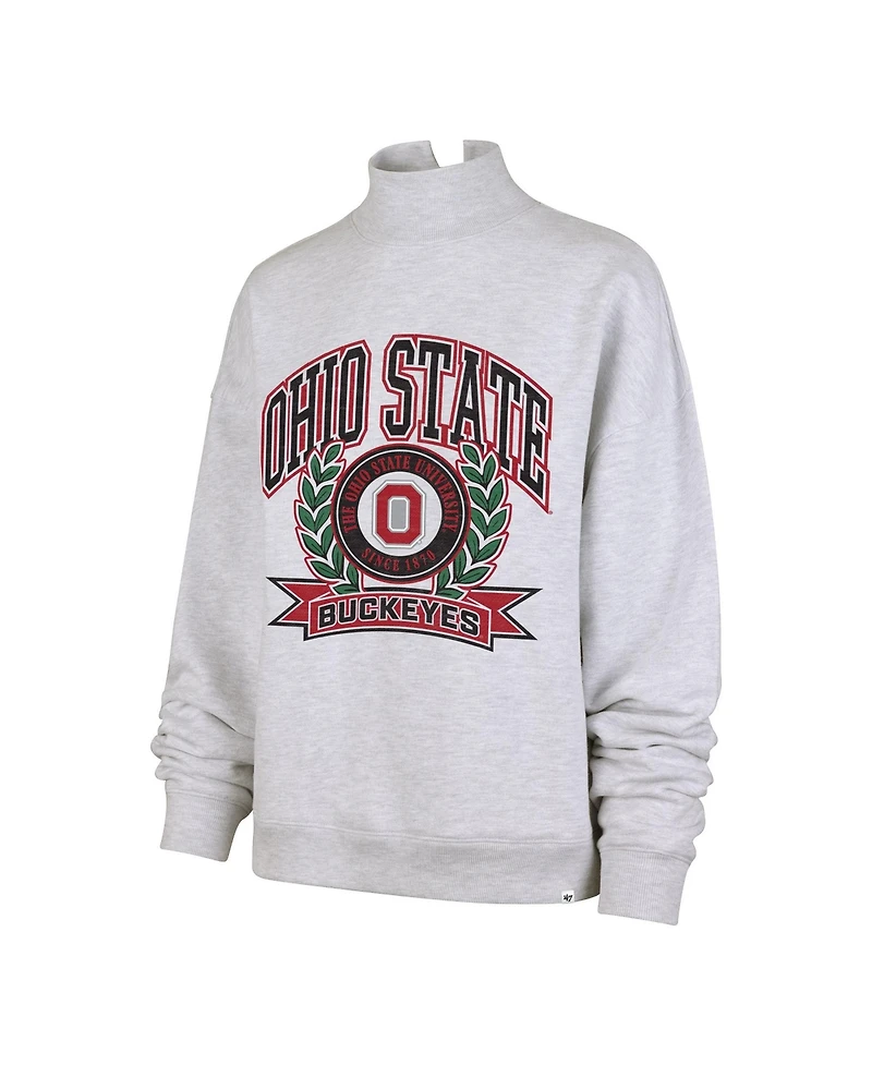 47 Brand Women's Gray Ohio State Buckeyes Laurel Arch Mock Neck Sweatshirt
