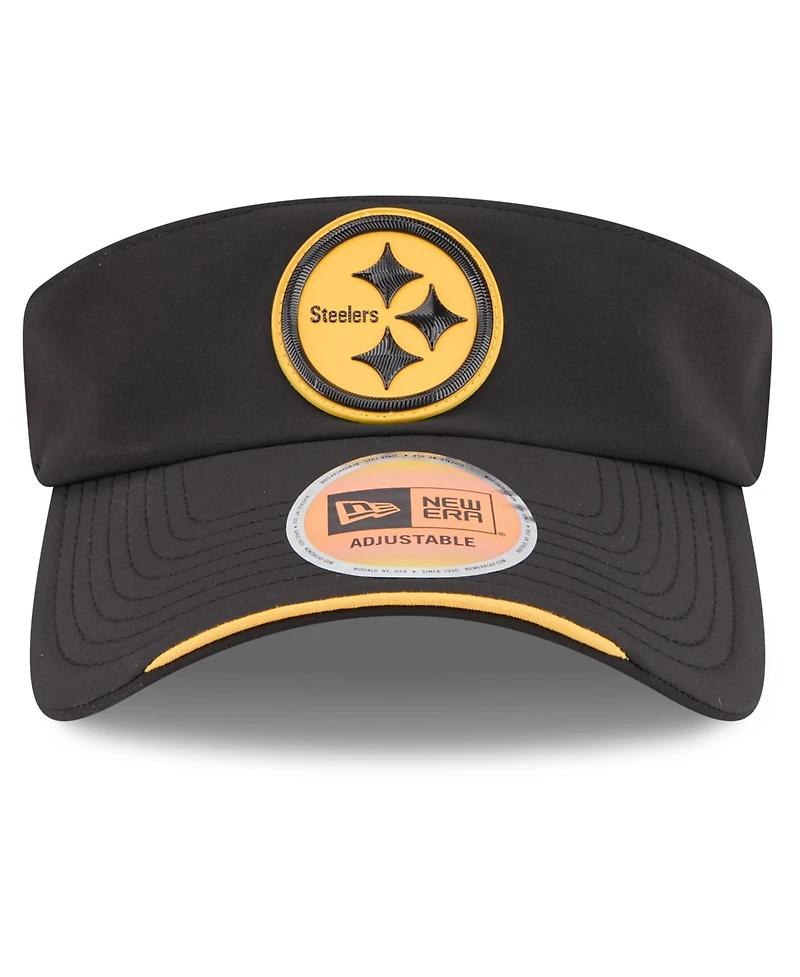New Era Men's Black Pittsburgh Steelers 2026 Sideline Adjustable Visor Hat