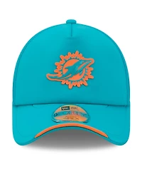 New Era Men's Aqua Miami Dolphins 2026 Sideline Apex 9FORTY Adjustable Trucker Hat
