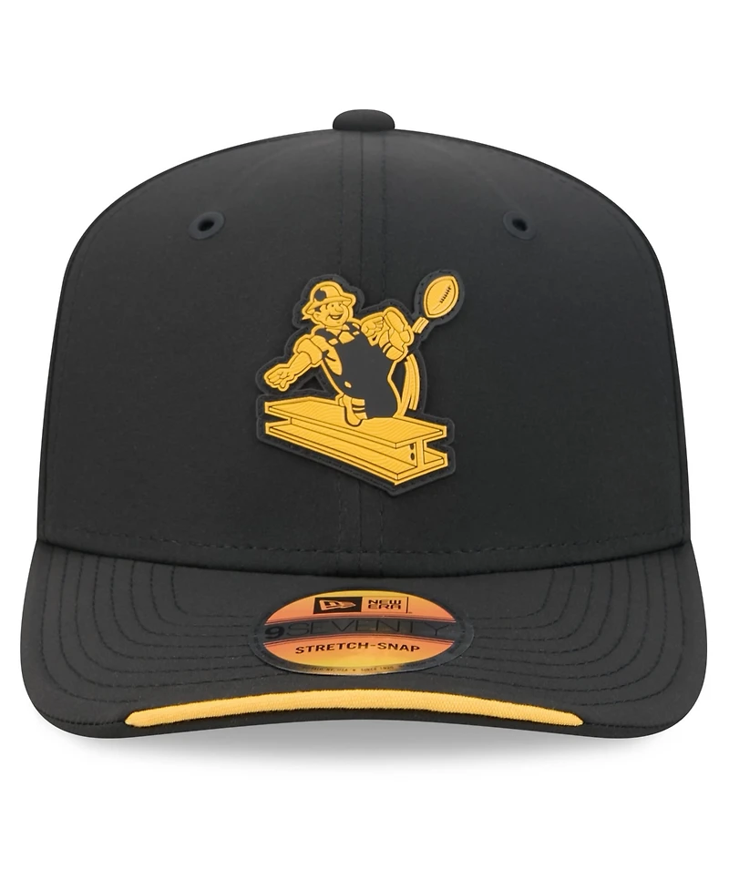 New Era Men's Black Pittsburgh Steelers 2026 Sideline Throwback 9SEVENTY Adjustable Hat