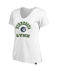 47 Brand Women's White Minnesota Lynx Logo Lockup V-Neck Plus T-Shirt