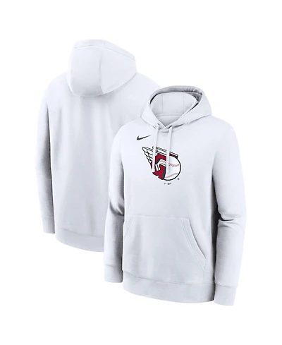 Nike Men's White Cleveland Guardians Logo Club Hoodie