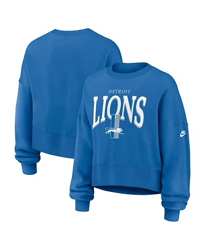 Nike Women's Blue Detroit Lions Oversized Phoenix Fleece Sweatshirt