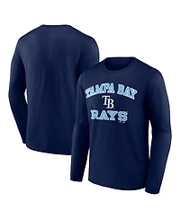 Logo Athletic Men's Navy Tampa Bay Rays Heart SoulLong sleeves T-Shirt