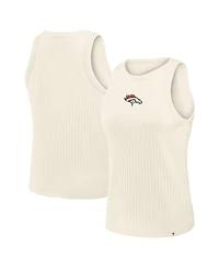 Fanatics Women's Cream Denver Broncos Star Play Tri-Blend Ribbed Tank Top