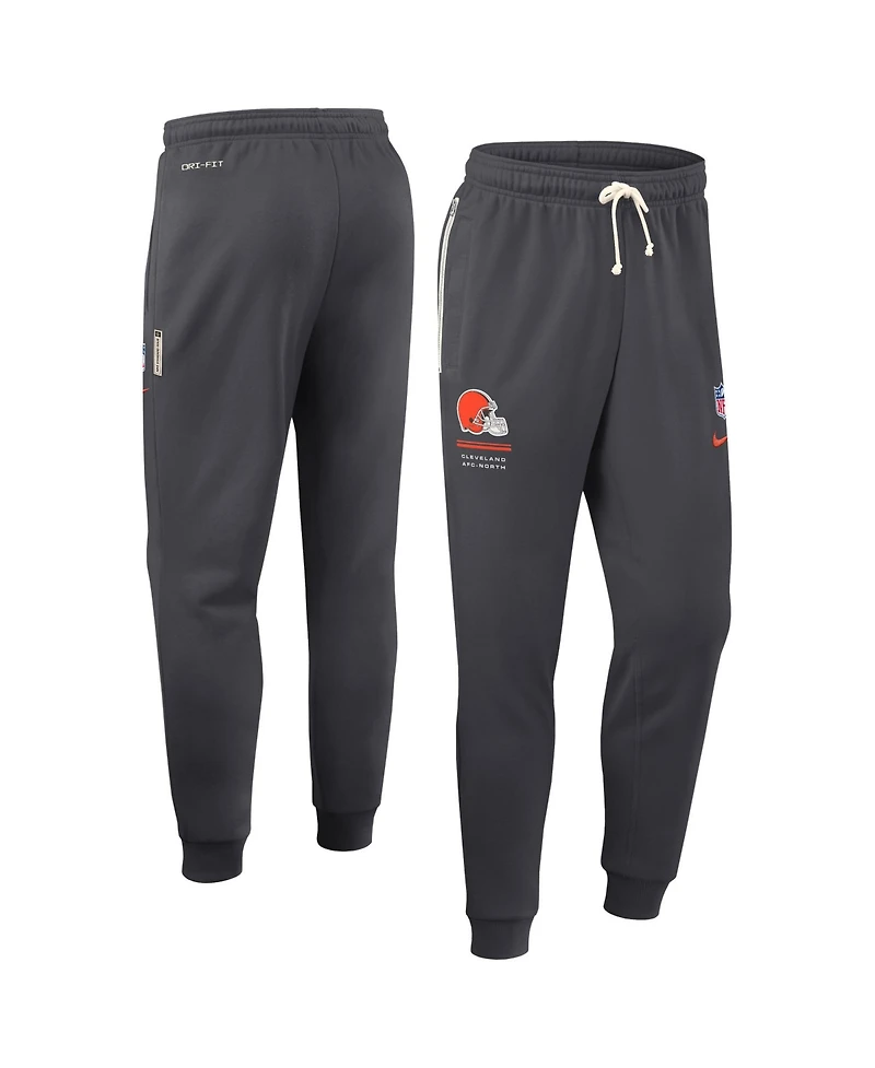 Nike Men's Charcoal Cleveland Browns Sideline Standard Issue Touchback Kick Dri-fit Taper Pants