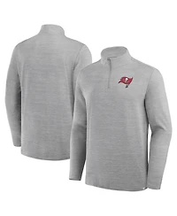 Fanatics Men's Heather Gray Tampa Bay Buccaneers Clutch Quarter-Zip Pullover Sweatshirt