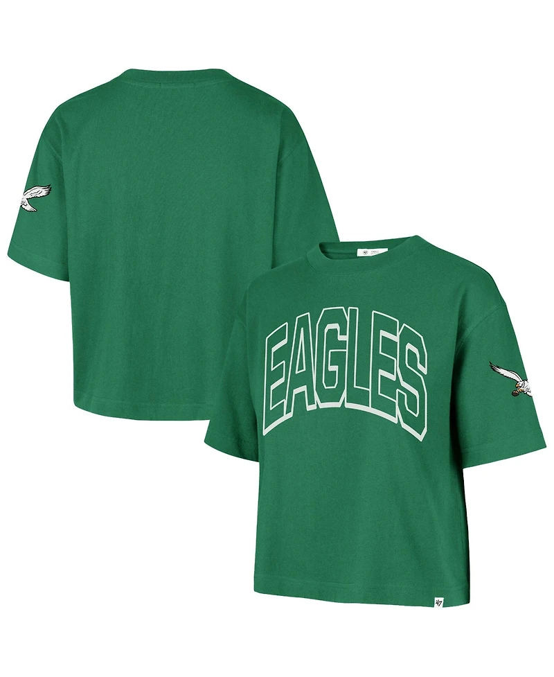 47 Brand Women's Kelly Green Philadelphia Eagles Call Out Reed City T-Shirt