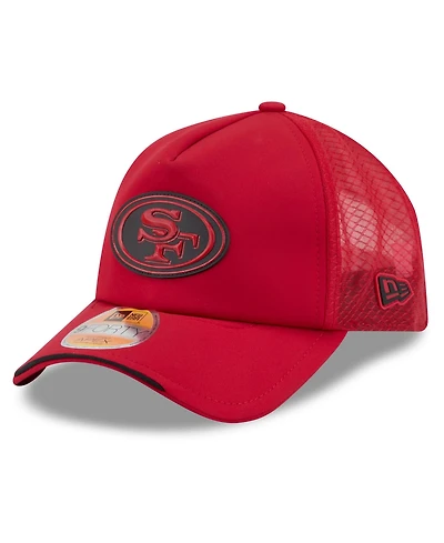 New Era Men's Scarlet San Francisco 49ers 2026 Sideline Apex 9FORTY Adjustable Trucker Hat