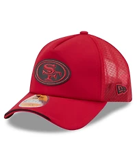 New Era Men's Scarlet San Francisco 49ers 2026 Sideline Apex 9FORTY Adjustable Trucker Hat
