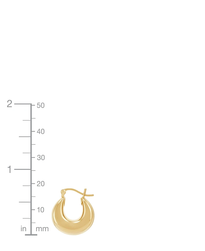 Macy's Polished Electroform Graduated Chunky Oval Hoop Earrings in 10k Yellow Gold