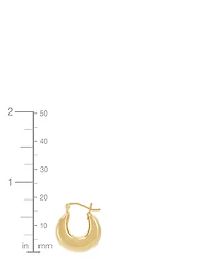 Macy's Polished Electroform Graduated Chunky Oval Hoop Earrings in 10k Yellow Gold