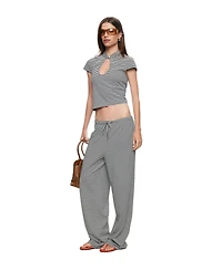 Lioness Women's Bloom Peephole Stripe Short-Sleeve Crop Top