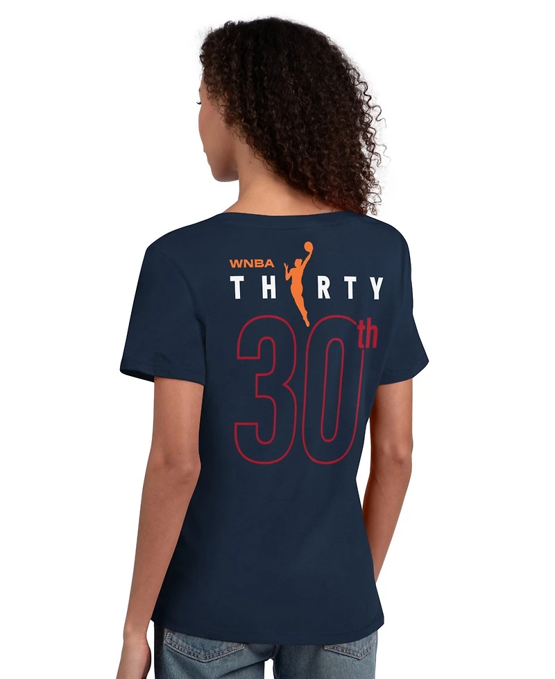 Starter Women's Navy Indiana Fever Wnba 30th Anniversary Scoop Neck T-Shirt