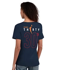 Starter Women's Navy Indiana Fever Wnba 30th Anniversary Scoop Neck T-Shirt