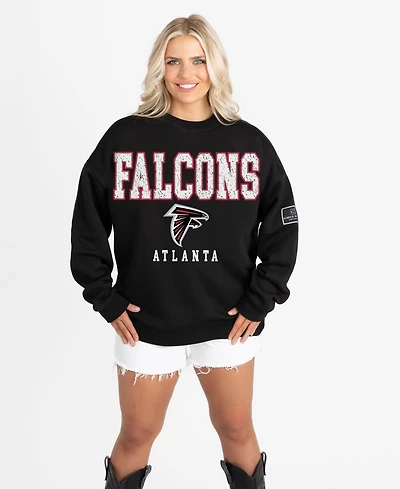 Gameday Couture Women's Black Atlanta Falcons Oversized Level Up Label Premium Fleece Sweatshirt