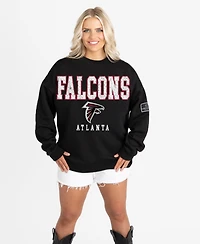 Gameday Couture Women's Black Atlanta Falcons Oversized Level Up Label Premium Fleece Sweatshirt