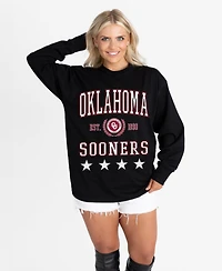 Gameday Couture Women's Black Oklahoma Sooners Oversized Everyday StarLong sleeves T-Shirt