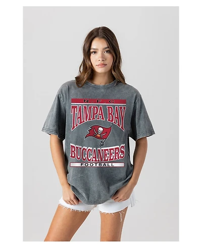 Gameday Couture Women's Gray Tampa Bay Buccaneers Oversized Classic Grind Washed T-Shirt
