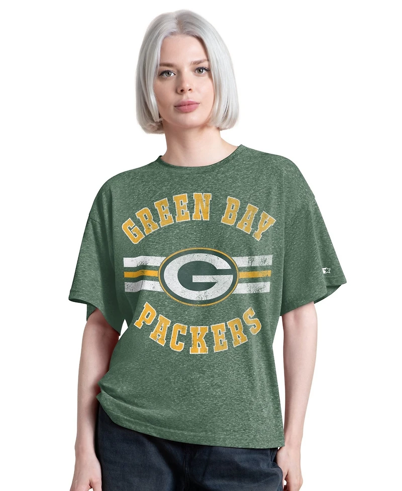 Starter Women's Green Bay Packers Jump Shot Boyfriend Tri-Blend T-Shirt