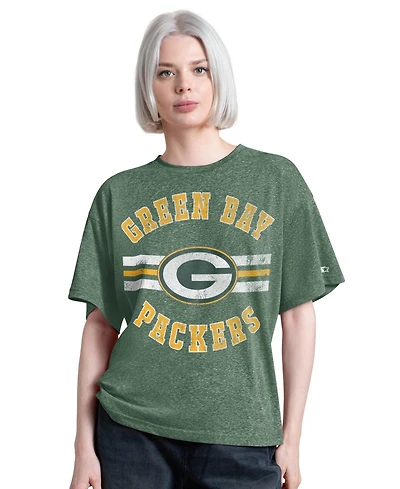 Starter Women's Green Bay Packers Jump Shot Boyfriend Tri-Blend T-Shirt