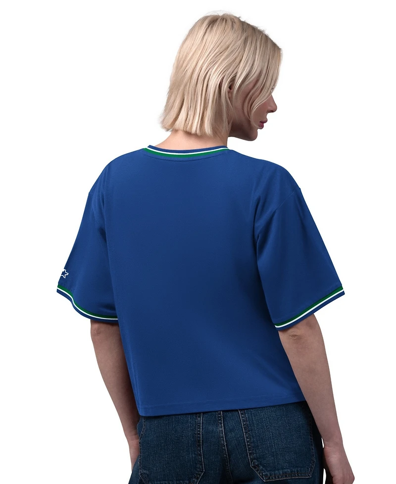 Starter Women's Royal Seattle Seahawks Ace Cropped T-Shirt