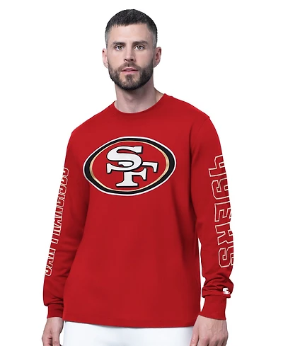 Starter Men's Scarlet San Francisco 49ers Clutch Hit Ii Long-Sleeve T-Shirt
