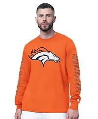 Starter Men's Orange Denver Broncos Clutch Hit Ii Long-Sleeve T-Shirt
